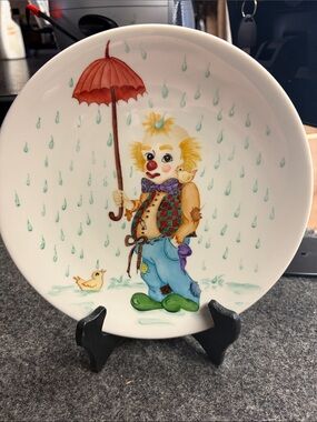 Whimsical Clown Decorative Accent Plate in Multicolor